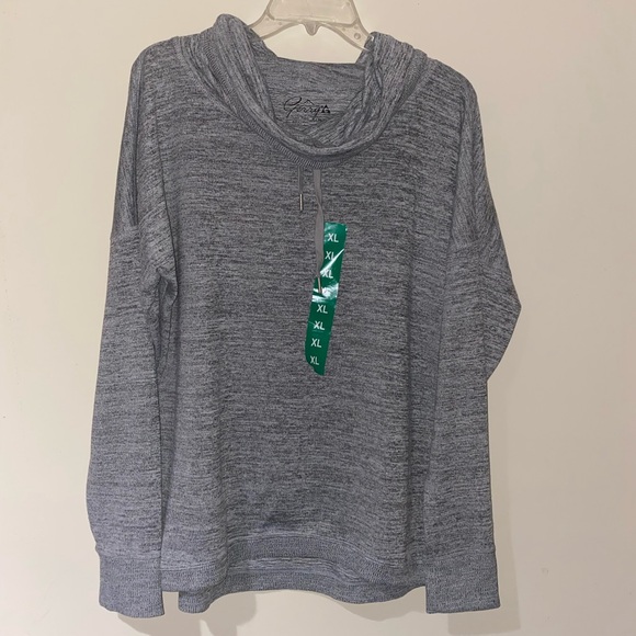 Gray cowl neck pullover sweater top gray sweater - Picture 3 of 6